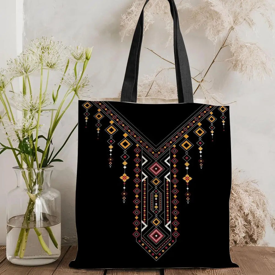Ethnic Bloom – Classic Floral Lightweight Canvas Tote