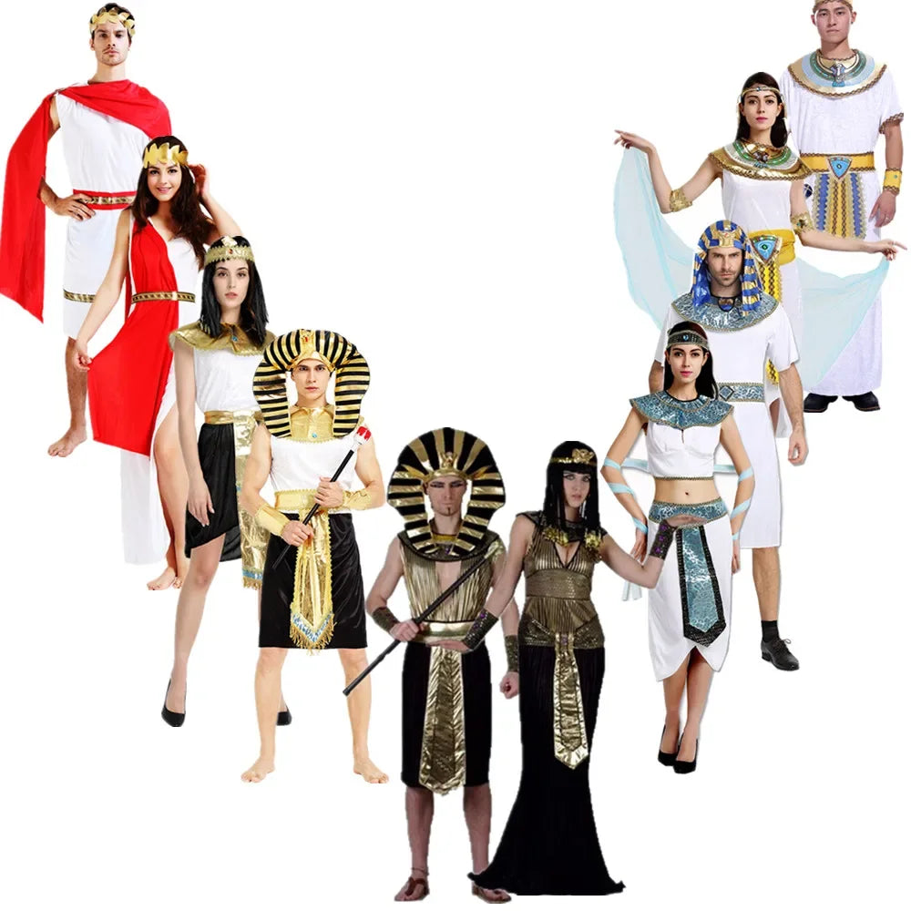 Pharaoh & Queen of the Nile Costume Set – Egyptian Cosplay for Carnival & Parties