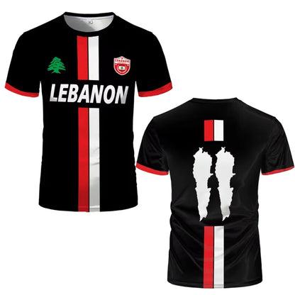 Lebanon Football Jersey T Shirts Adult & Kids Oversized Digital 3d Print Sports Soccer Uniforms Men's Lebanese Flag Clothing GYM