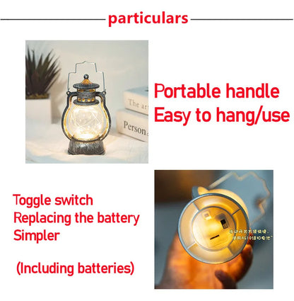 Candle Holders lantern for Table Retro Flameless Lamp Desktop Candlestick Chandelier Christmas New Year Home Decor