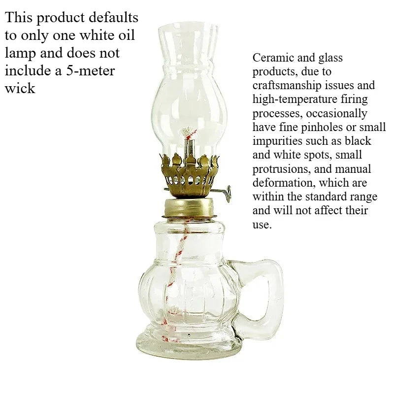 Retro Glass Oil Lamp – Windproof Kerosene Lantern, Vintage Home & Wedding Decor
