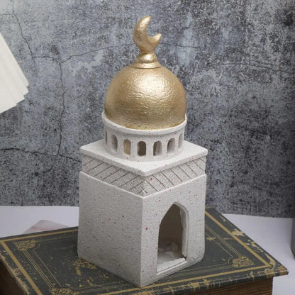 Ramadan Ornaments Resin Material Mosque Islamic Castle Statue Family Tabletop Atmosphere Decoration Architectural Table Decor
