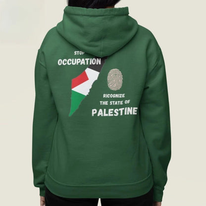 Fingerprint and Palestinian State Graphic Hoodies Gaza Solidarity Unisex Clothing Men Women Autumn Winter Daily Life Sweatshirts