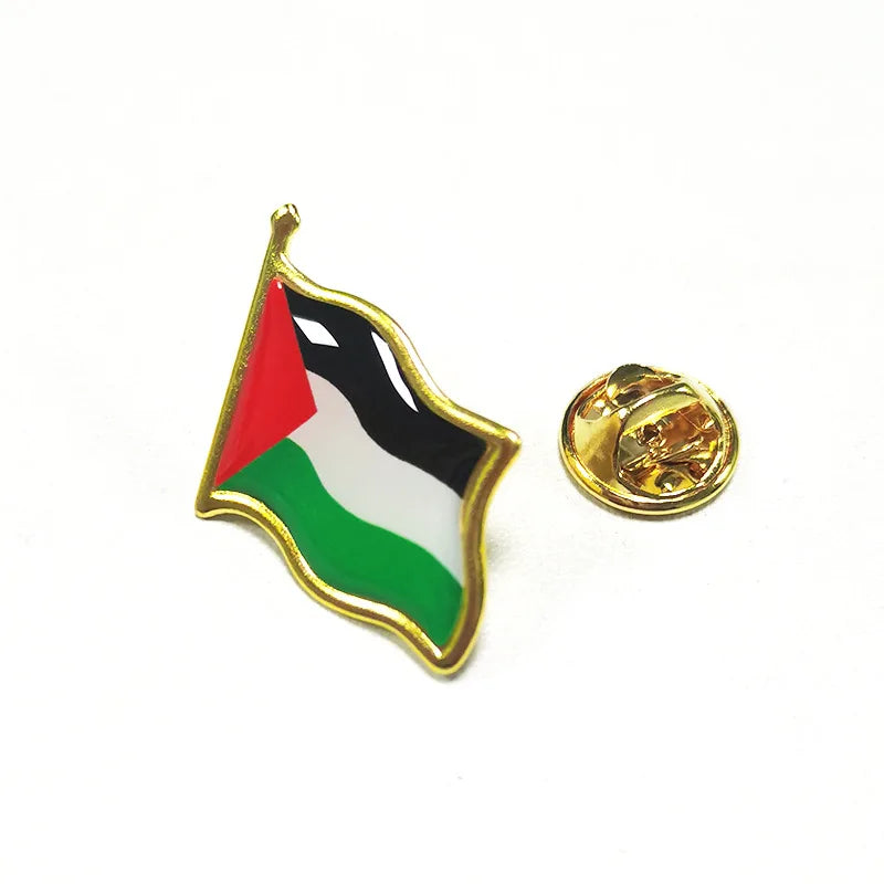 3-Piece Palestine Flag Brooch Set – Metal Enamel Lapel Pin, Country Souvenir