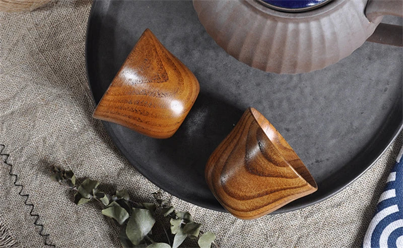 Handmade Spruce Wood Cups – Natural Big Belly Mug for Tea, Coffee & Milk