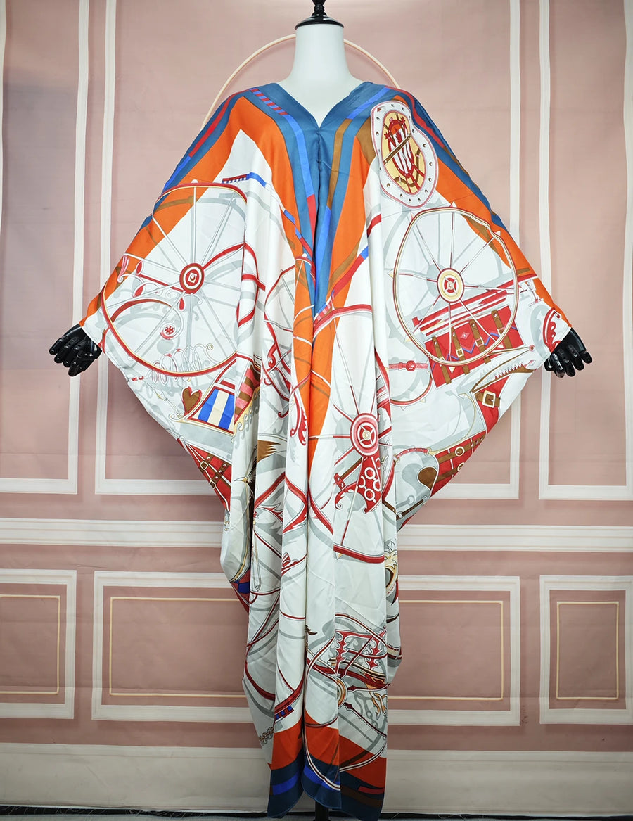 Kuwait Breeze – Printed Silk Kaftan for the Muslim Woman in America