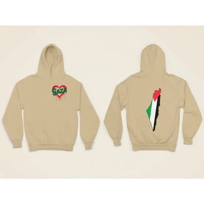 Palestine Hoody A Bleeding Heart and Gaza Map Classic Hoodie Designs Cool Palestine Hoodies Men Women Daily Life Sweatshirts