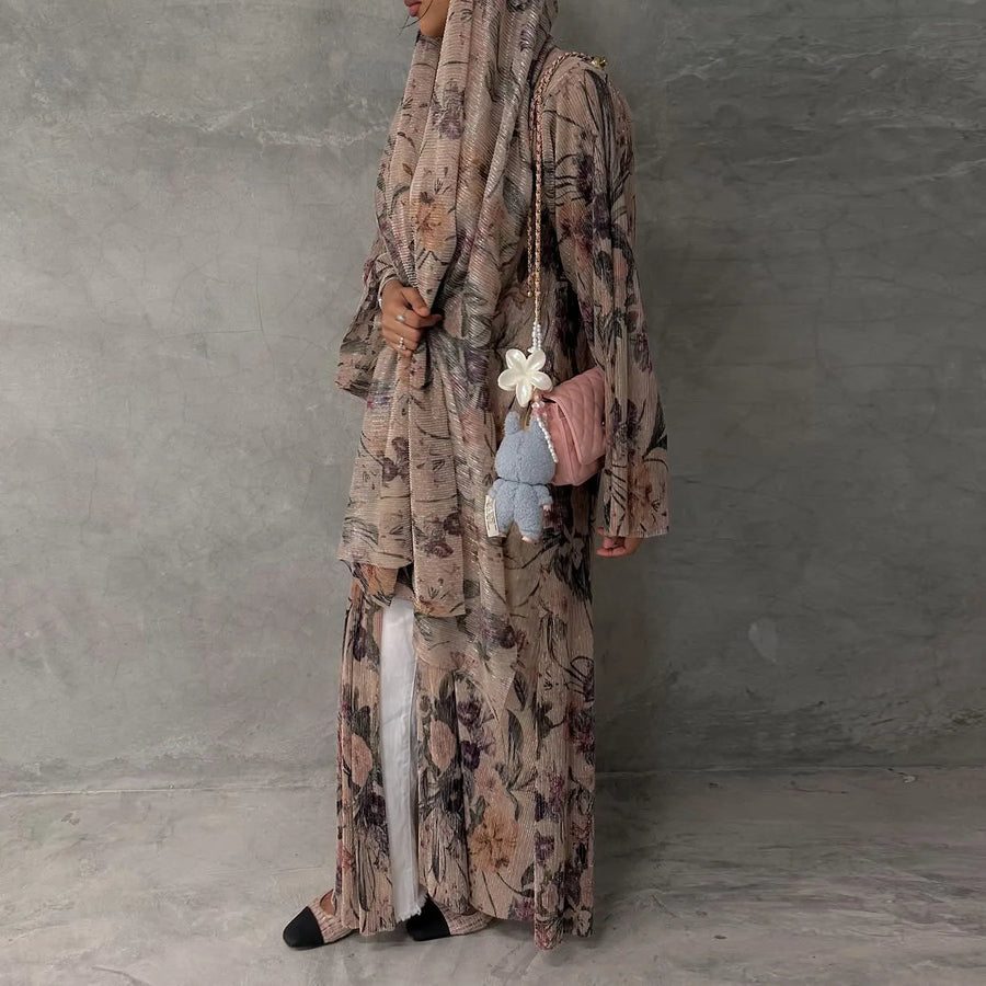 One Look. One Soul. – The Pleated Floral Cardigan with Hijab for the Muslim Woman in America
