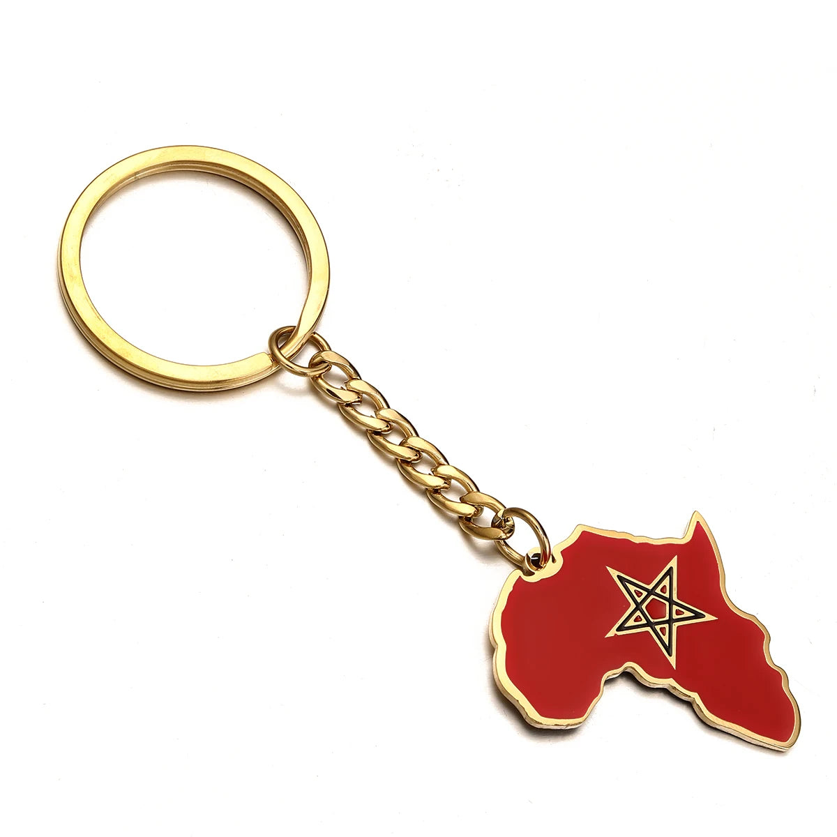 Africa Map Keychain – Stainless Steel Hip-Hop Jewelry, Morocco to South Africa