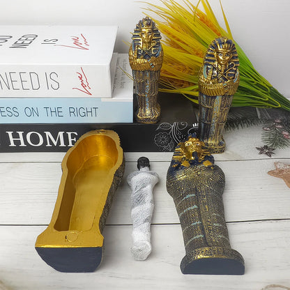 Tutankhamun Coffin & Mummy Ornament – Egyptian Pharaoh Handicraft Decor