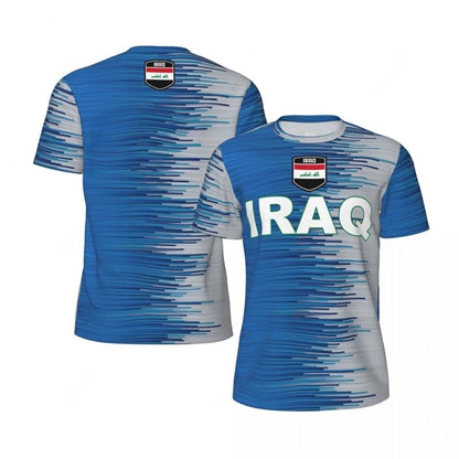 Iraq Flag Graphic Mens Football Jersey Fashion National Emblem 3D Printed Sports T Shirt Casual Oversized Breathable Tees Tops