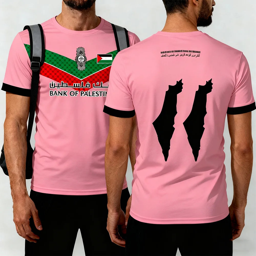 Palestine Football Jersey Youth & Adults Breathable Outdoor Soccer Training Uniform Palestinian Flag Digitally Printed T-shirt