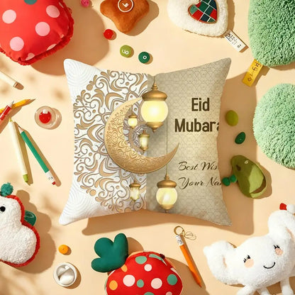 Ramadan Islamic Eid Muslim Halal Cushion Cover Plush Fabric Soft  Printed Sofa Warm Winter Home Gift Pillow Cover