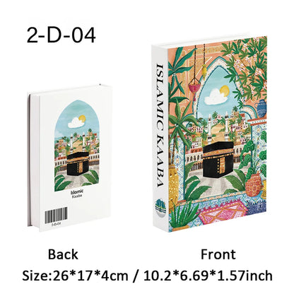 Islamic Kaaba Eid Mosque Luxury Decorative Books Storage Box Fake Book Interior Decoration Coffee Table Ornament Bedroom Decor