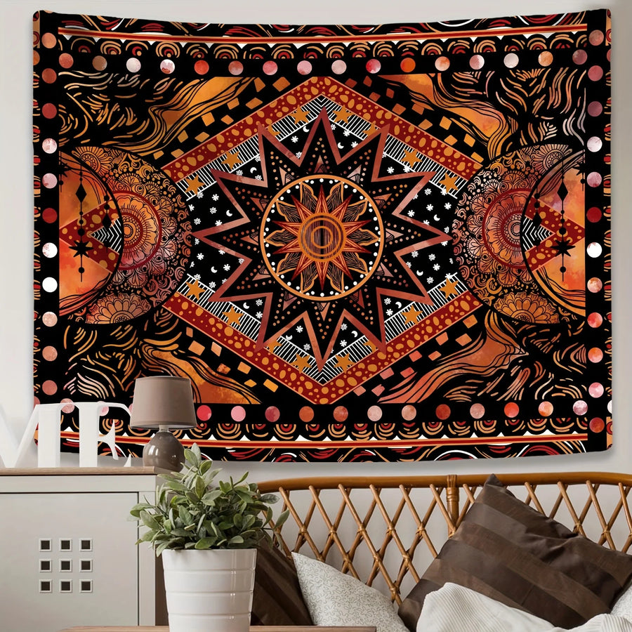 The Boho Sun – Retro Ethnic Totem Tapestry Wall Decor