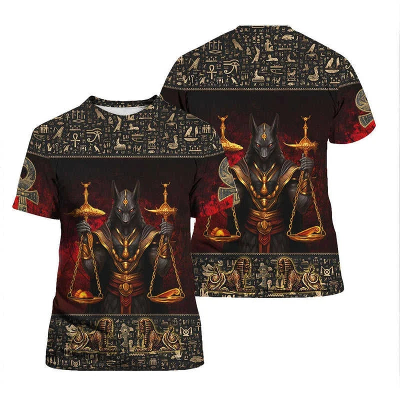 Anubis 3D T-Shirt – Men's Ancient Egyptian Pharaoh Print, Summer Casual Tee