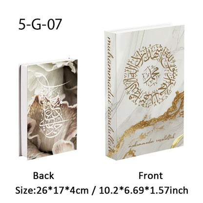 Islamic Ramadan Luxury Fake Book Storage Box Decorative Books Kaaba Mosque Muslims Arch Moroccan Coffee Table Shelf Home Decor