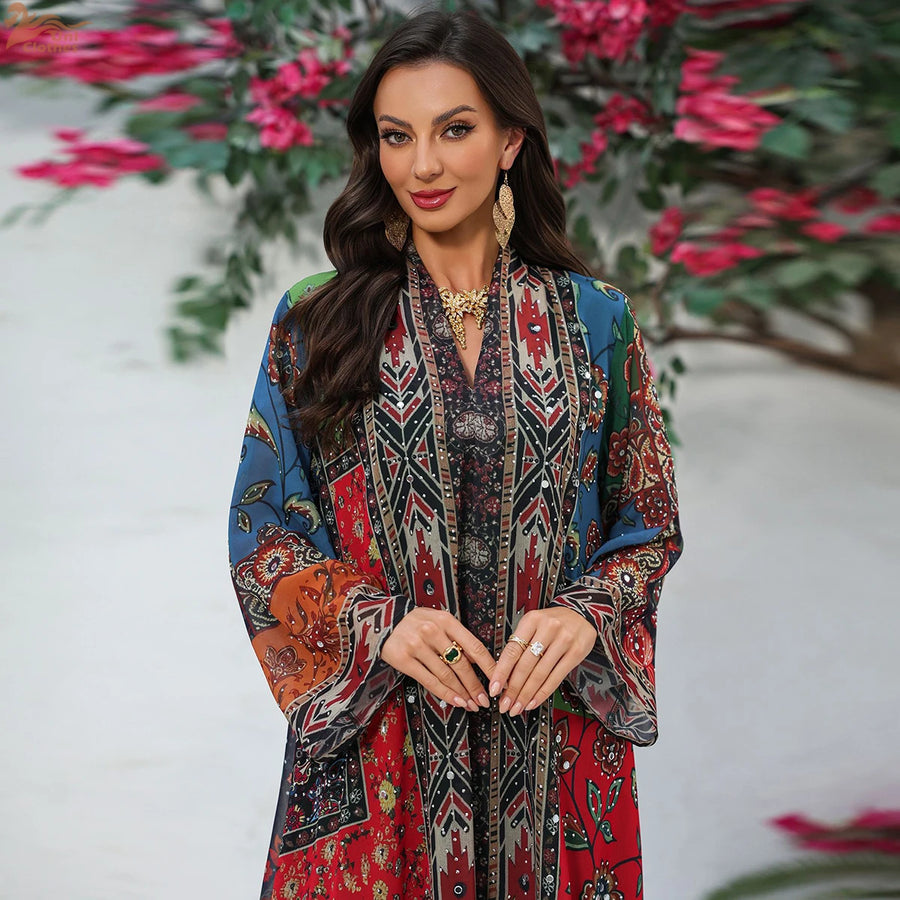 Zahraa Ramadan – The Rhinestone Floral Abaya for the Muslim Woman in America