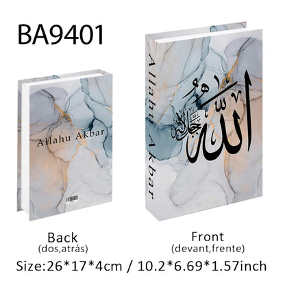 Islamic Ramadan Luxury Fake Book Storage Box Decorative Books Kaaba Mosque Muslims Arch Moroccan Coffee Table Shelf Home Decor