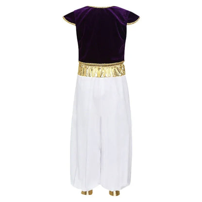 Movie Aladdin Costumes Arabian Prince Aladdin Cosplay Costume Vest Pants Suits Halloween Party Clothes
