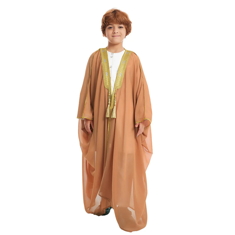 Boys' Eid Dishdasha & Open Abaya – Children's Modest Islamic Robe for Ramadan & Prayer