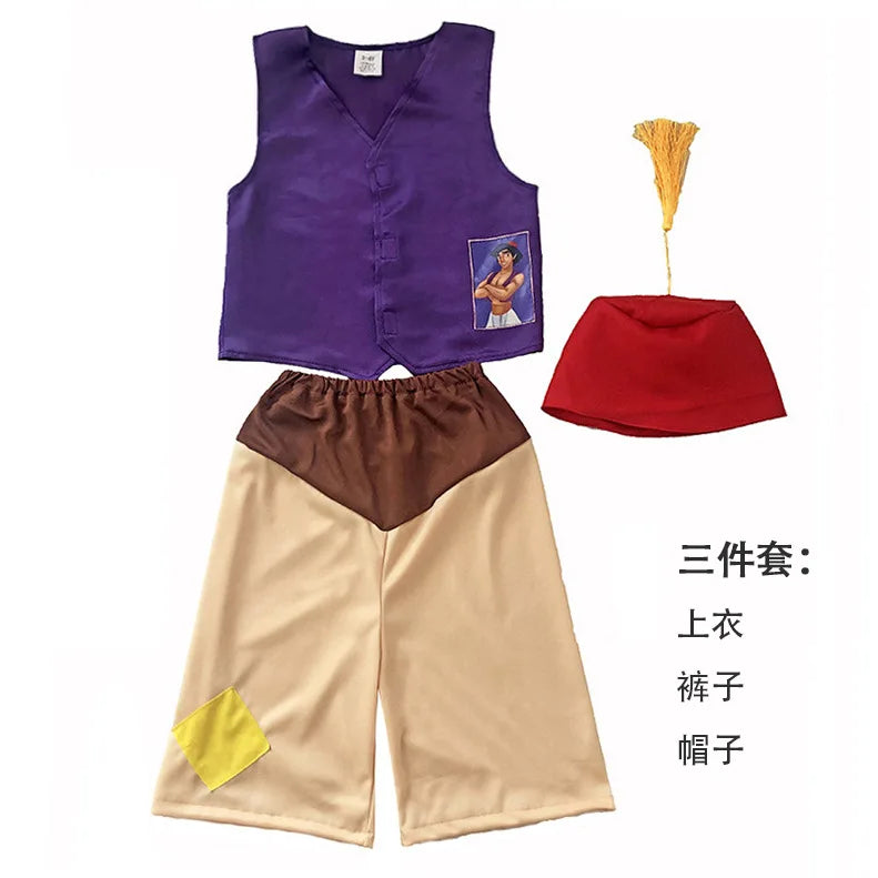 Halloween Prince Aladdin Costume Boys Fairy Tale Anime Role Play Outfits Party Dress Up