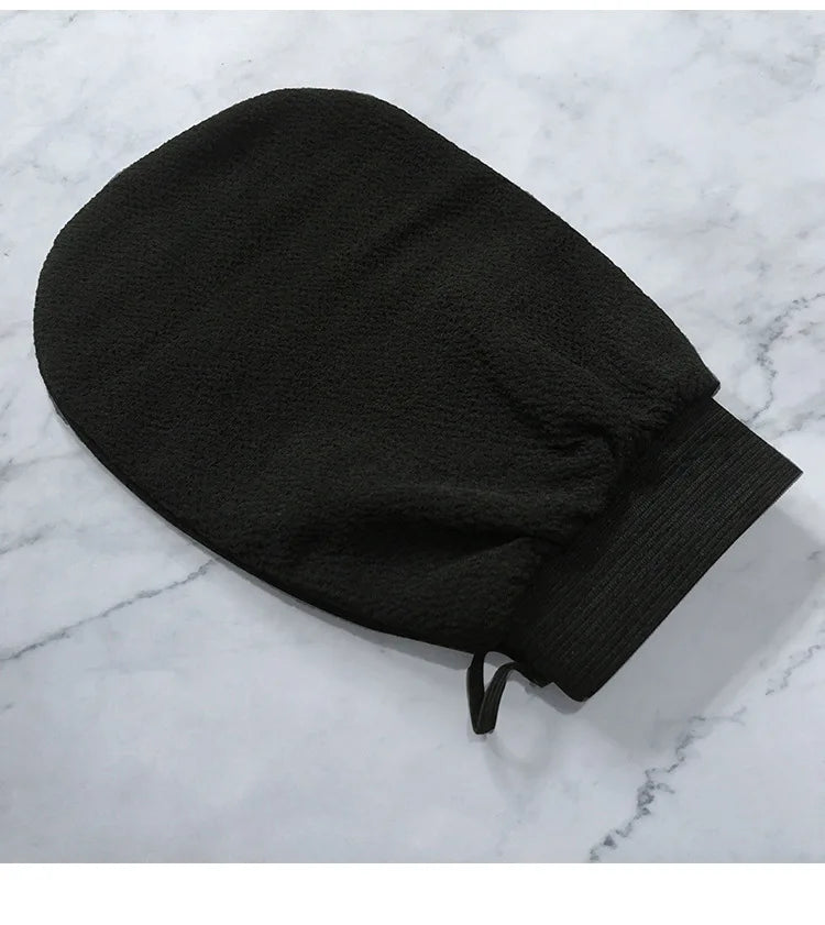 Single Piece Black Bath Towel Gloves Medium Sand Single Layer Double-Sided Massage Bath Towel Back Rub Bath Towel Exfoliate Dead Skin