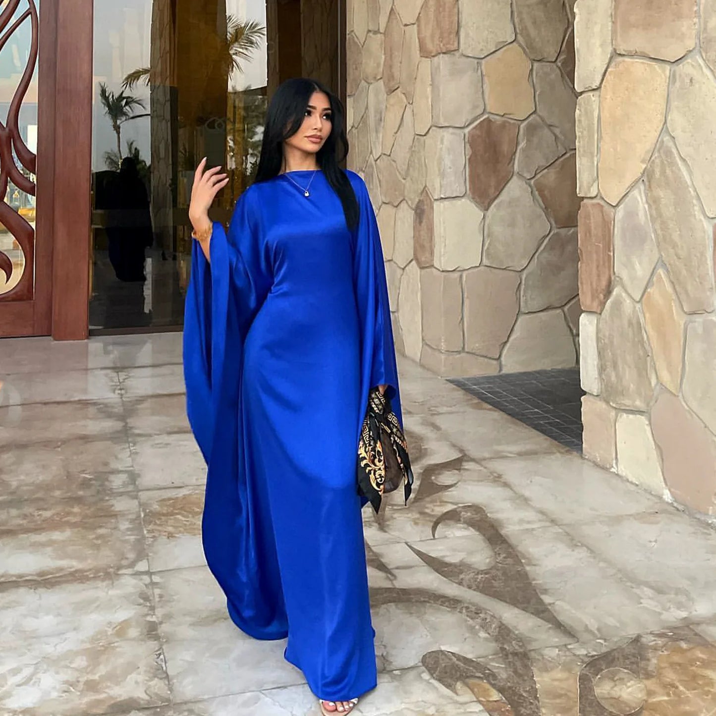 Closed Batwing Abaya Women Muslim Dress Turkish Islamic Dress Women 2024 For Party Kebaya Kaftan Turkey Caftan Marocain Femme
