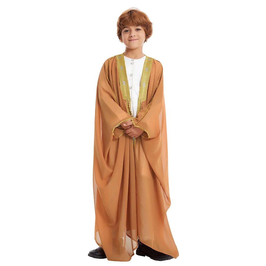 Boys' Eid Dishdasha & Open Abaya – Children's Modest Islamic Robe for Ramadan & Prayer