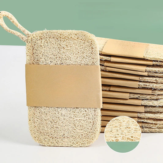 The Loofah Six – Natural Bamboo Fiber Exfoliating Sponges (6-Pack)
