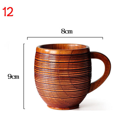 Handmade Spruce Wood Cups – Natural Big Belly Mug for Tea, Coffee & Milk