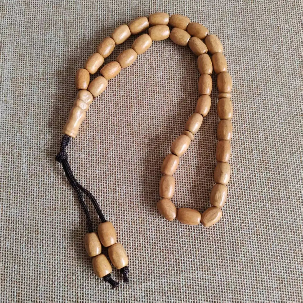 wholesale 33 wooden Islamic prayer bead,  muslim beaded rope with  light brown color available