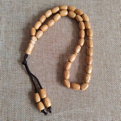 wholesale 33 wooden Islamic prayer bead,  muslim beaded rope with  light brown color available