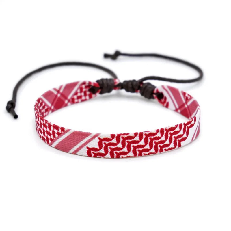 Arabic Scarf Woven Bracelet – Handmade Ethnic Ribbon Jewelry for Men & Women