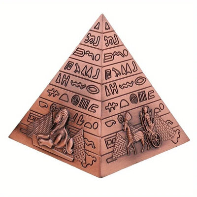 Egyptian Pyramid Alloy Statue – Iron Desktop Ornament, Ancient Wonder Decor