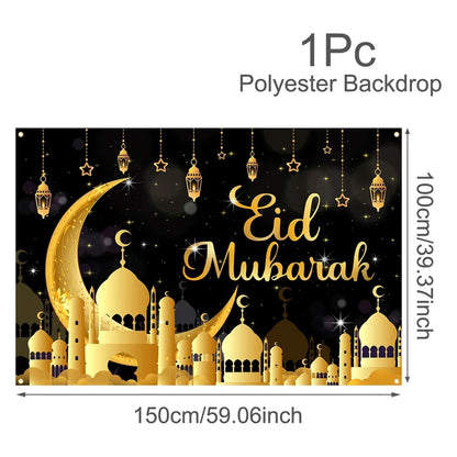 2026 Eid & Ramadan Backdrop Ramadan Kareem Eid Mubarak Party Photography Background Islamic Muslim Party Supplies Eid Al-fitr