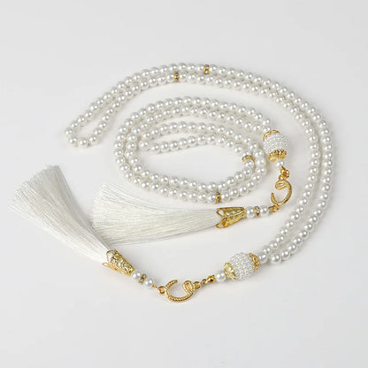 5-20Pcs Muslim Prayer Beads Islamic 99 Pearls Charm Bracelets with Tassel 2026 Eid Mubarak Ramadan Festival Gift Home Decoration