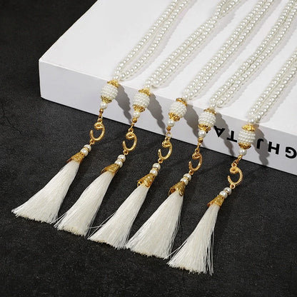 5-20Pcs Muslim Prayer Beads Islamic 99 Pearls Charm Bracelets with Tassel 2026 Eid Mubarak Ramadan Festival Gift Home Decoration