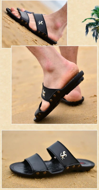 Casual Famous Brand Men Sandals outdoor Shoes Breathable Slippers Summer Flip Flops Beach Men Shoes Leather Sandalias Zapatos Ho