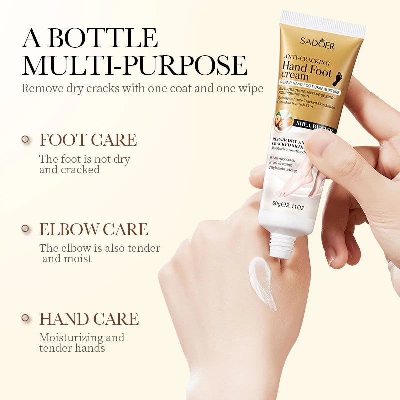 SADOER Shea Butter Foot Cream Moisturizing Anti Wrinkles Anti-Drying Heel Repair Removal Dead Skin Hands and Feet Skin Care