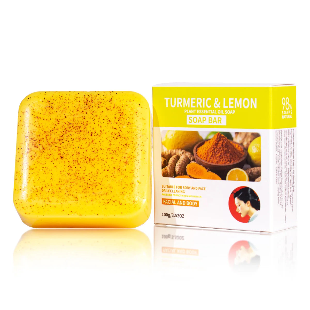 Lemon Whitening, Oil Control, Acne Removal, Ginger Yellow Soap, Natural Plant Essential Oil, Skincare, Handmade Scrubbing Soap