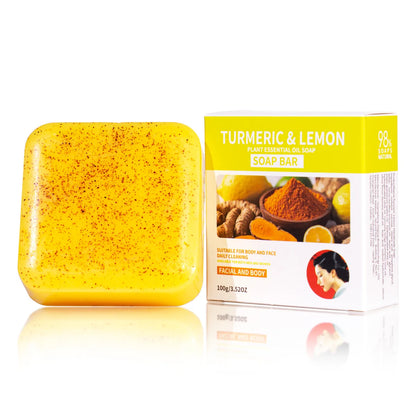 Lemon Whitening, Oil Control, Acne Removal, Ginger Yellow Soap, Natural Plant Essential Oil, Skincare, Handmade Scrubbing Soap