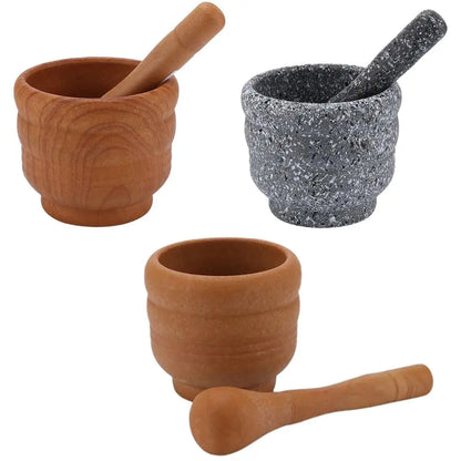 Natural Stone Mortar And Pestle Set Guacamole Bowl - Spice Grinder for Kitchen And Cooking