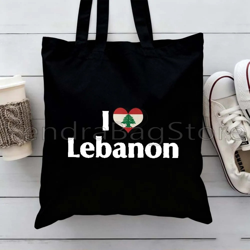 Ya Beirut – Lebanon Flag Heart Canvas Shoulder Tote