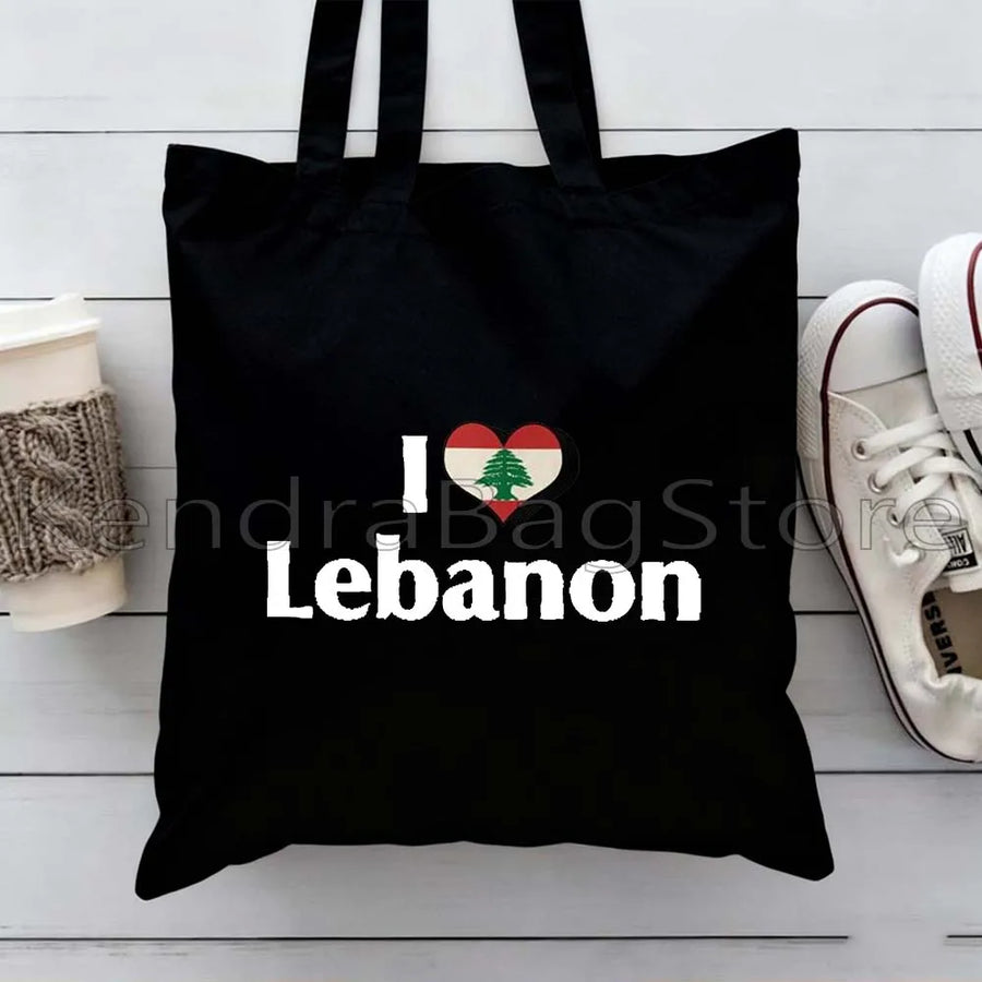 Ya Beirut – Lebanon Flag Heart Canvas Shoulder Tote