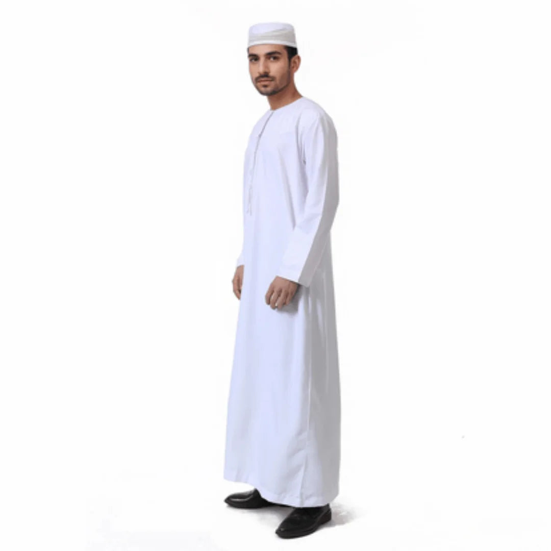 Men's Saudi Arabic Long Sleeve Robe Ramadan Muslim Dress For Men Middle East Islamic Clothing