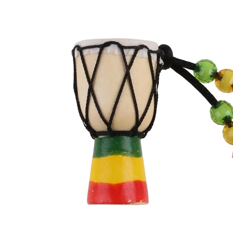 F92E Mini Djembe Percussion African Hand Drum Pendant Drummer Present for Learning Drume Beginner Starter Tool