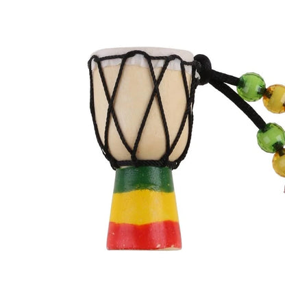 F92E Mini Djembe Percussion African Hand Drum Pendant Drummer Present for Learning Drume Beginner Starter Tool