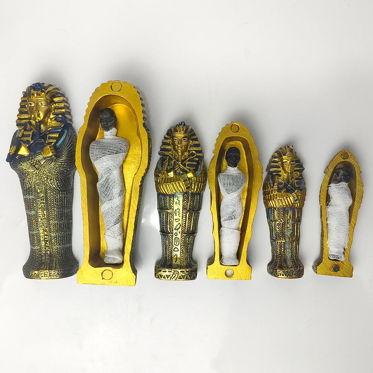 Tutankhamun Coffin & Mummy Ornament – Egyptian Pharaoh Handicraft Decor