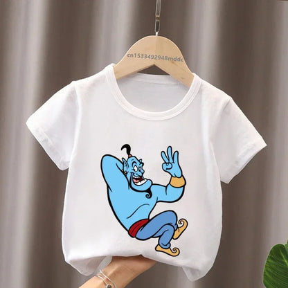 Hot Sale Aladdin Jasmine Princess Print Cartoon Kids T-Shirts Girls Clothes Baby Boys Short Sleeve T shirt Summer Children Topsr